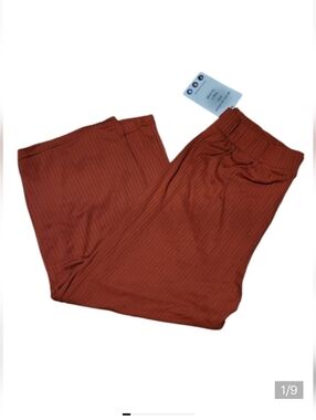 Full Circle Super Soft Rustic Orange Ribbed Lounge Pants Size Medium